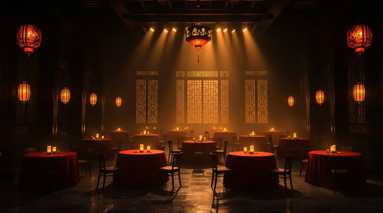 黄果短剧 首播推荐《长夜未央：贵妃她归来了》影院幕布背景图